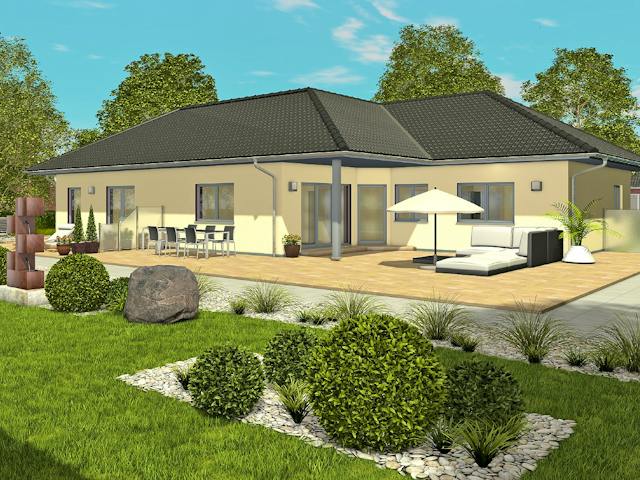 Massivhaus Wieck von TIMOWA Massivhäuser Schlüsselfertig ab 439900€, Bungalow Außenansicht 1