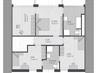 Massivhaus Entwurf NB195 von FAVORIT Massivhaus, Satteldach-Klassiker Grundriss 2