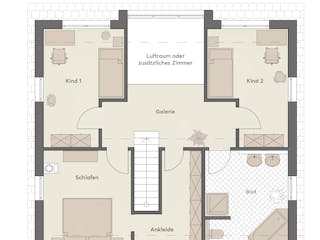 Massivhaus Haus Hamburg von ROTH MASSIVHAUS Schlüsselfertig ab 419000€, Satteldach-Klassiker Grundriss 2