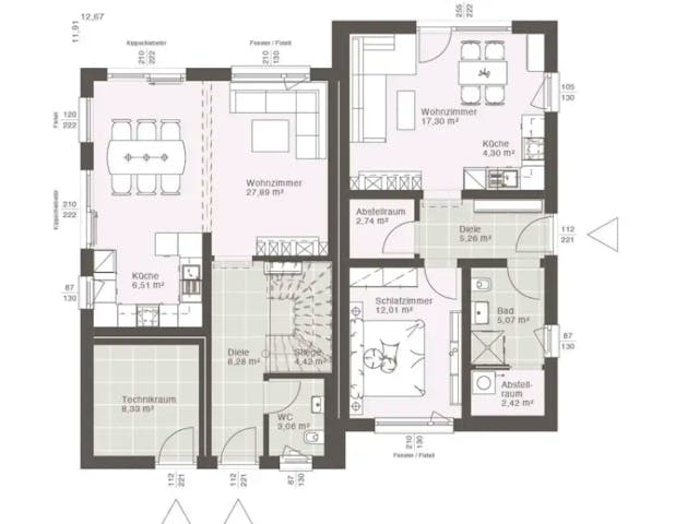 Fertighaus ELK Duo 223 von ELK Fertighaus, Stadtvilla Grundriss 1