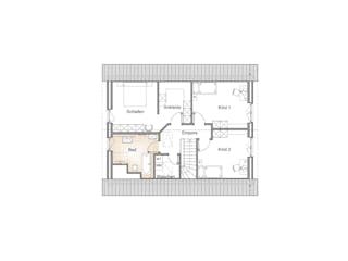 Massivhaus EINFAMILIENHAUS 150-2 von Kähler Massivhaus Schlüsselfertig ab 364200€, Satteldach-Klassiker Grundriss 2