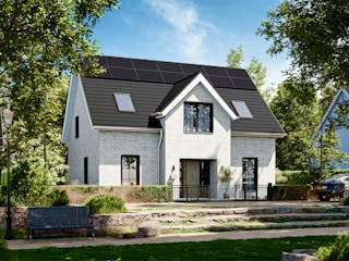 Massivhaus Einfamilienhaus 160 von BRALE Bau Schlüsselfertig ab 411250€, Satteldach-Klassiker Außenansicht 1