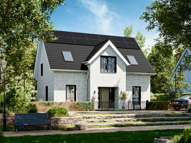 Massivhaus Einfamilienhaus 160 von BRALE Bau Schlüsselfertig ab 411250€, Satteldach-Klassiker Außenansicht 1