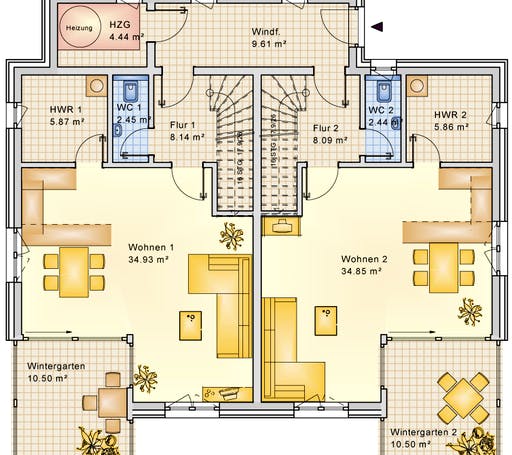 Bio-Solar-Haus - Planungsbeispiel 223DH20 Floorplan 1