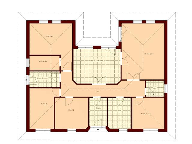 Massivhaus Breege von TIMOWA Massivhäuser Schlüsselfertig ab 382900€, Bungalow Grundriss 1