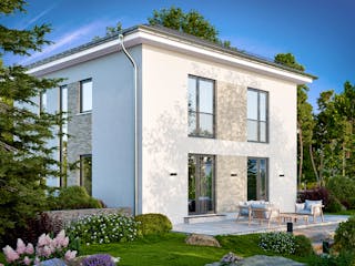 Massivhaus Stadtvilla 210 von BRALE Bau, Stadtvilla Außenansicht 4