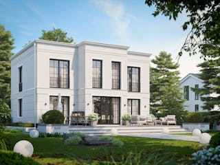 Massivhaus Stadtvilla 270 von BRALE Bau Schlüsselfertig ab 399500€, Stadtvilla Außenansicht 2