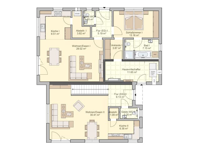 Fertighaus Junto 168 von Fingerhut Haus Schlüsselfertig ab 599262€, Pultdachhaus Grundriss 1