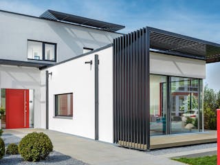Fertighaus Musterhaus München von LUXHAUS, Cubushaus Außenansicht 3