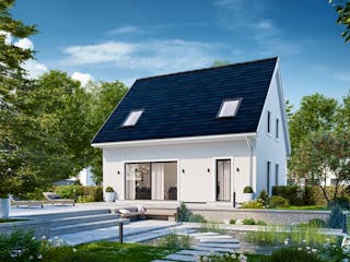 Massivhaus Einfamilienhaus 110 von BRALE Bau, Satteldach-Klassiker Außenansicht 1