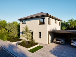 Massivhaus Entwurf CL131 von FAVORIT Massivhaus, Stadtvilla Außenansicht 12