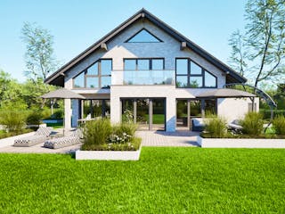 Massivhaus Entwurf NB195 von FAVORIT Massivhaus, Satteldach-Klassiker Außenansicht 16