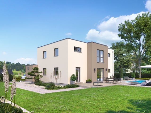 Fertighaus Junto 209 von Fingerhut Haus Schlüsselfertig ab 632105€, Cubushaus Außenansicht 1