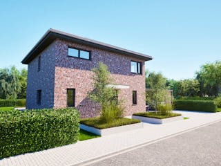 Massivhaus Entwurf CL131 von FAVORIT Massivhaus, Stadtvilla Außenansicht 11