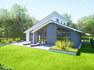 Massivhaus Entwurf CH132 von FAVORIT Massivhaus, Bungalow Außenansicht 5