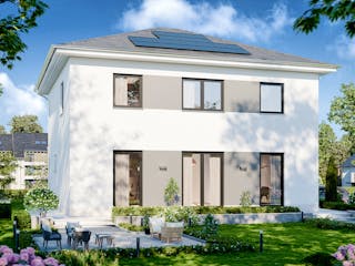 Massivhaus Stadtvilla 220 von BRALE Bau, Stadtvilla Außenansicht 4