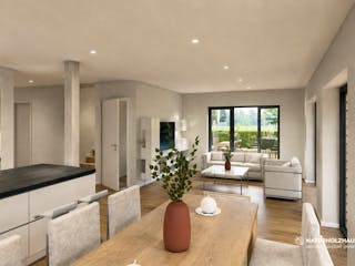 Fertighaus Einfamilienhaus Premium 136 von Naturholzhaus Bayern, Satteldach-Klassiker Innenansicht 2