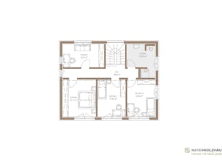 Fertighaus Einfamilienhaus Premium 151 von Naturholzhaus Bayern, Satteldach-Klassiker Grundriss 2