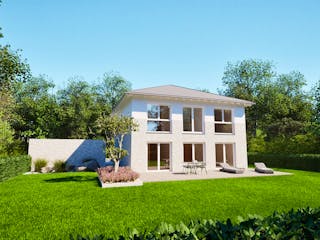 Massivhaus Entwurf CL148 von FAVORIT Massivhaus, Stadtvilla Außenansicht 3