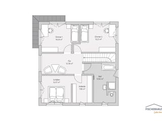 Fertighaus Modern S 159 von FischerHaus, Satteldach-Klassiker Grundriss 2