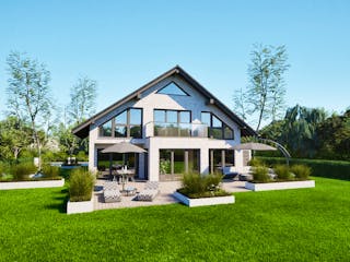 Massivhaus Entwurf NB195 von FAVORIT Massivhaus, Satteldach-Klassiker Außenansicht 1