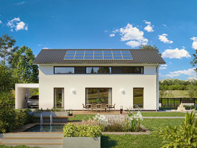 Fertighaus Einfamilienhaus 22-173-190 von BoHolz Haus, Satteldach-Klassiker Außenansicht 1