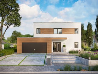 Fertighaus Kubus 0-166 von BoHolz Haus Schlüsselfertig ab 605941€, Cubushaus Außenansicht 1