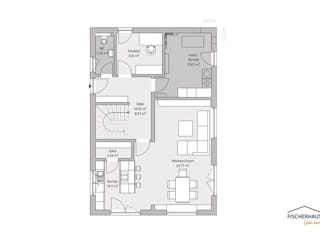 Fertighaus Stadtvilla S 156 von FischerHaus, Stadtvilla Grundriss 1