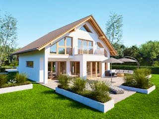 Massivhaus Entwurf NB195 von FAVORIT Massivhaus, Satteldach-Klassiker Außenansicht 18