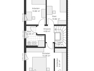 Fertighaus White&Black 115 von WHITE&BLACK Fertighäuser Ausbauhaus ab 166626€, Satteldach-Klassiker Grundriss 4