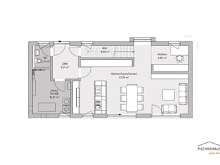 Fertighaus Modern 138 von FischerHaus, Satteldach-Klassiker Grundriss 1