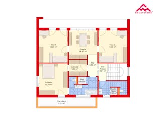 Massivhaus Stadtvilla 202 von Mein Haus Bausysteme, Stadtvilla Grundriss 2