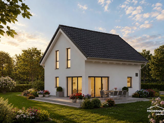 Fertighaus Klassisch 92 von FischerHaus, Satteldach-Klassiker Außenansicht 1