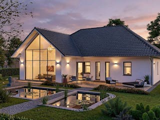 Massivhaus Thiessow von TIMOWA Massivhäuser Schlüsselfertig ab 368900€, Bungalow Außenansicht 2