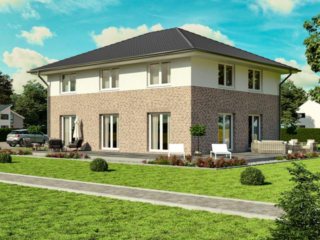 Massivhaus STADTVILLA 195 MIT 2 WOHNEINHEITEN von Kähler Massivhaus Schlüsselfertig ab 492630€, Stadtvilla Außenansicht 1