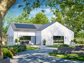 Massivhaus Bungalow 360 von BRALE Bau Schlüsselfertig ab 307850€, Bungalow Außenansicht 1