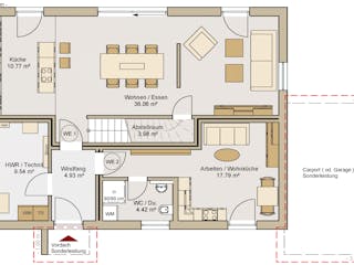 Fertighaus Einfamilienhaus 22-173-190 von BoHolz Haus, Satteldach-Klassiker Grundriss 1