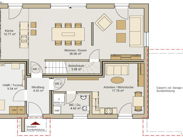 Fertighaus Einfamilienhaus 22-173-190 von BoHolz Haus Schlüsselfertig ab 487136€, Satteldach-Klassiker Grundriss 1