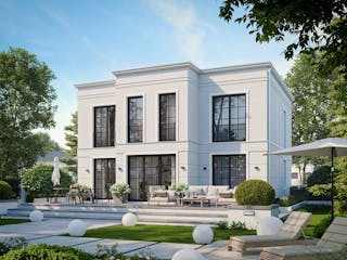 Massivhaus Stadtvilla 270 von BRALE Bau Schlüsselfertig ab 399500€, Stadtvilla Außenansicht 3