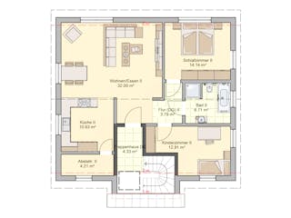 Fertighaus Junto 184 von Fingerhut Haus Schlüsselfertig ab 562403€, Satteldach-Klassiker Grundriss 2