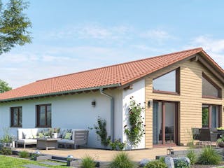 Fertighaus Bungalow B94-154 von EBH Haus Schlüsselfertig ab 287800€, Bungalow Außenansicht 2