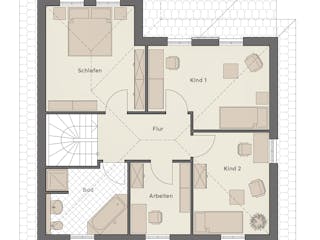 Massivhaus Villa Verona von ROTH MASSIVHAUS Schlüsselfertig ab 384000€, Stadtvilla Grundriss 2