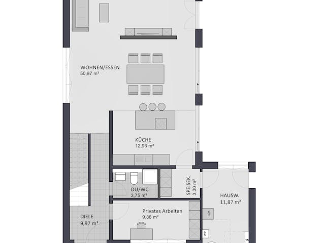 Massivhaus Entwurf CD198 von FAVORIT Massivhaus, Cubushaus Grundriss 1