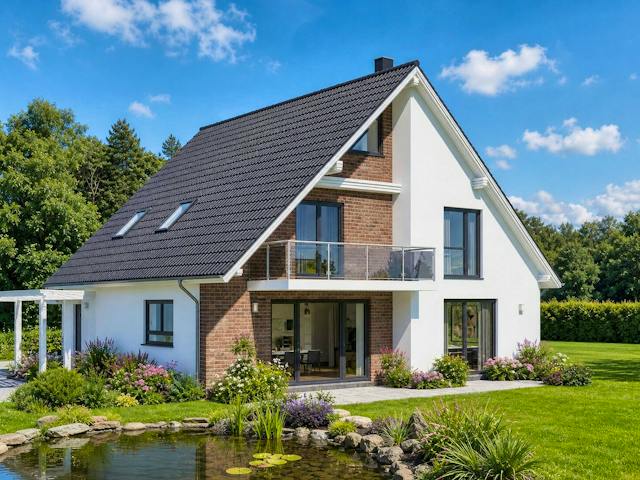 Massivhaus Born von TIMOWA Massivhäuser, Satteldach-Klassiker Außenansicht 1
