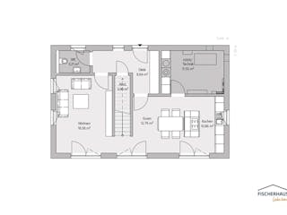 Fertighaus Modern 127 (Julius) von FischerHaus, Satteldach-Klassiker Grundriss 1