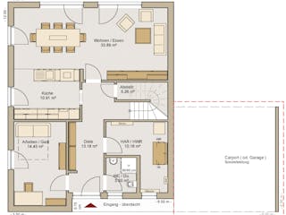 Fertighaus Einfamilienhaus 28-182-170 von BoHolz Haus, Satteldach-Klassiker Grundriss 1