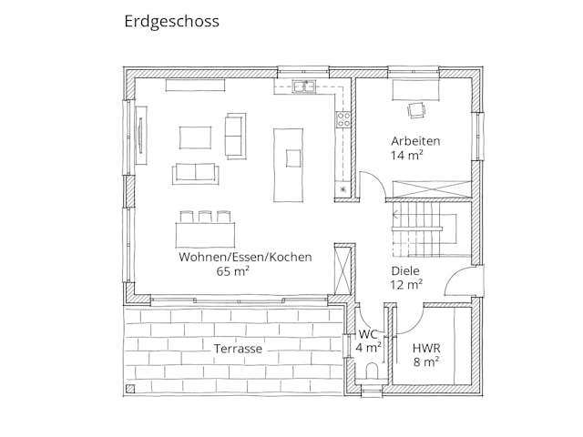 Massivhaus Stadtvilla 220 von Ever Energy Home, Stadtvilla Grundriss 1