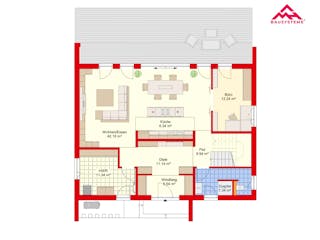 Massivhaus Stadtvilla 202 von Mein Haus Bausysteme, Stadtvilla Grundriss 1