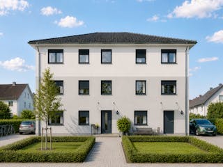 Massivhaus Haus Hönow (6 WE) von ROTH MASSIVHAUS Schlüsselfertig ab 1629000€, Cubushaus Außenansicht 2