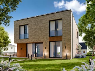 Massivhaus Stadtvilla 260 von BRALE Bau, Stadtvilla Außenansicht 3